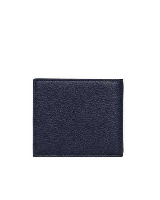 Dolce & Gabbana Blue Logo Plaque Bi-Fold Wallet for men