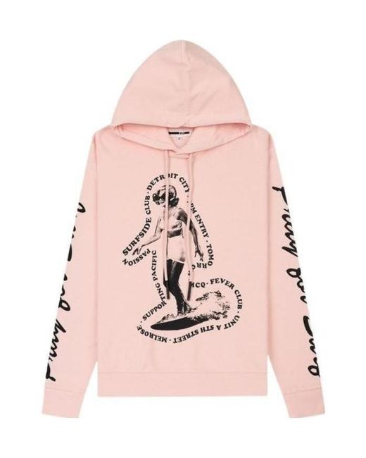 McQueen Pink Logo Hooded Print Hoodie for men