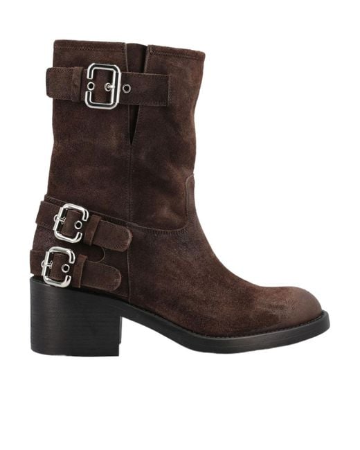 Chloé Brown 60Mm Dakota Biker Boots