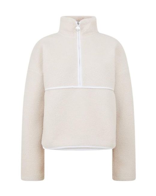 Barbour White Long-Sleeved Half-Zip Sweatshirt