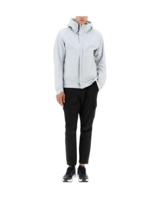 Herno Gray Minimal Technical Hooded Jacket for men