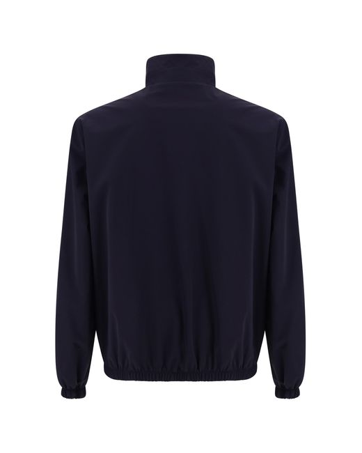 Brunello Cucinelli Blue Crest Embroidered Reversible Jacket for men