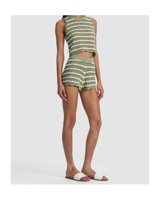 Alice + Olivia Green Alice Olivia Bobbi Crochet Shorts