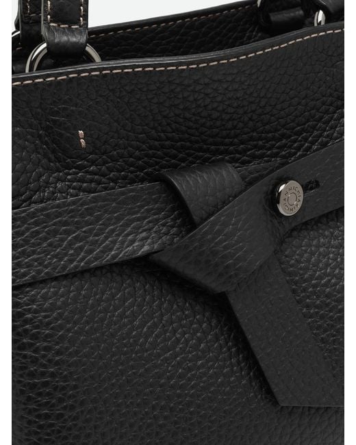 Gianni Chiarini Black Miranda Knotted Pebble-Effect Tote Bag