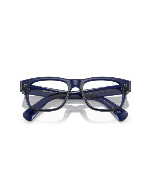 Oliver Peoples Blue Geometrically Framed Flat Mirror for men