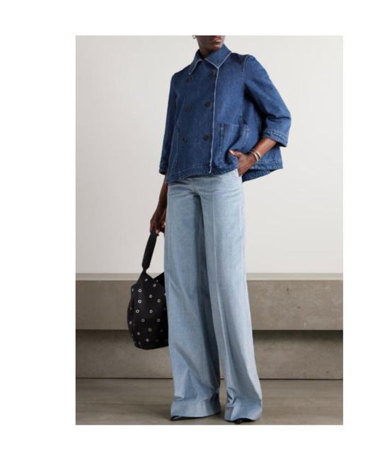 Altuzarra Blue Cotton-Twill Wide-Leg Pants