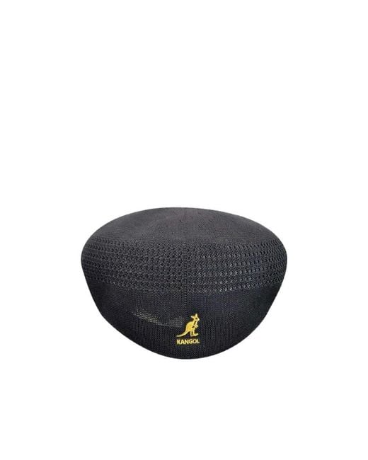 Kangol Black Logo Flat-Topped Hat