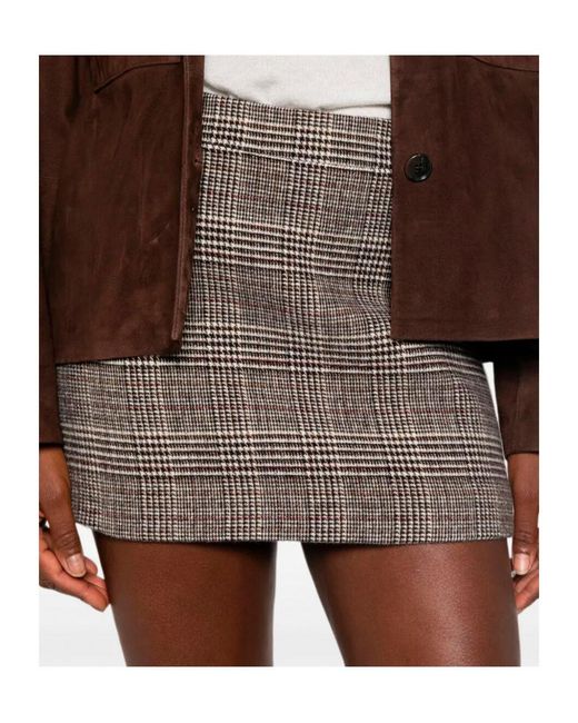 Ermanno Scervino Brown Check-Pattern Mini Skirt