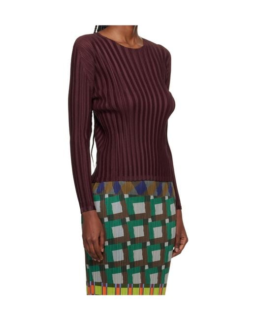 Pleats Please Issey Miyake Purple Rib Pleats January Pleated Cover-Up