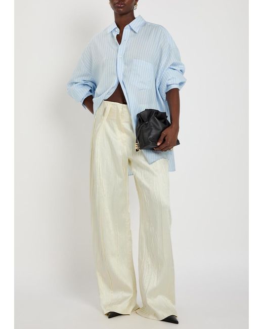 Sportmax White Loose Satin Pants
