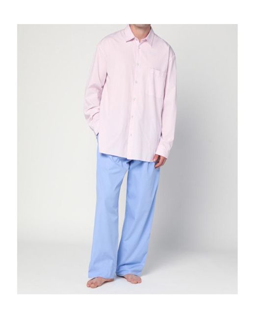 Tekla Pink Pinstripe Long-Sleeve Shirt for men