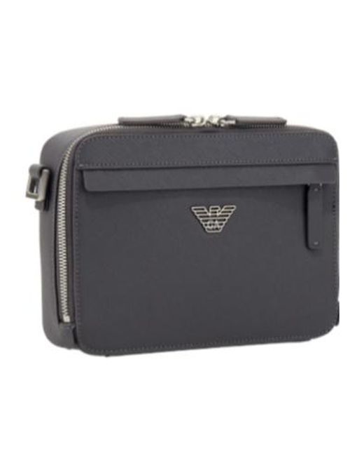 Emporio Armani Blue Asv Eagle Plate Mini Camera Bag for men