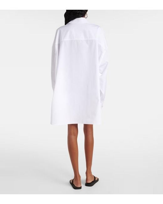 Wardrobe NYC White Long-Sleeved Shirt Dress