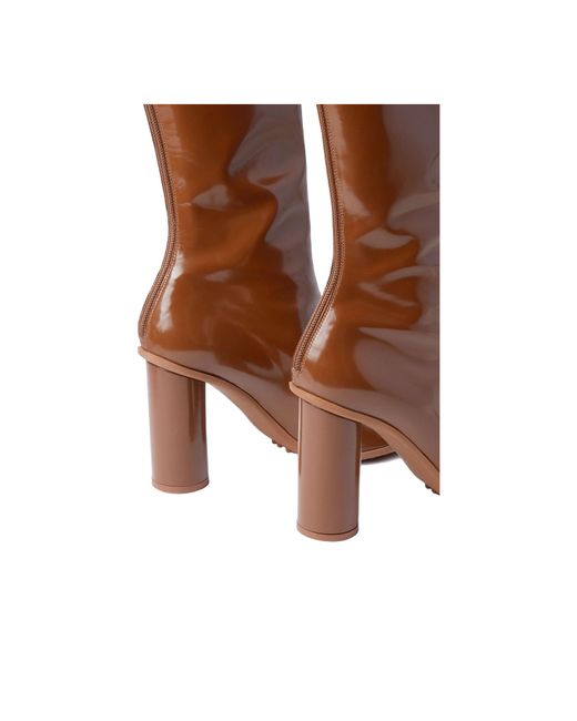 Bottega Veneta Brown Latex Knee Boots