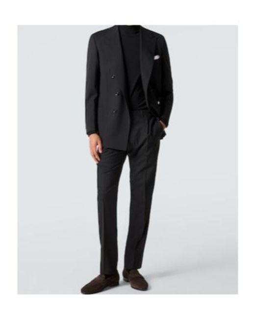 Kiton Black Wool Suit for men
