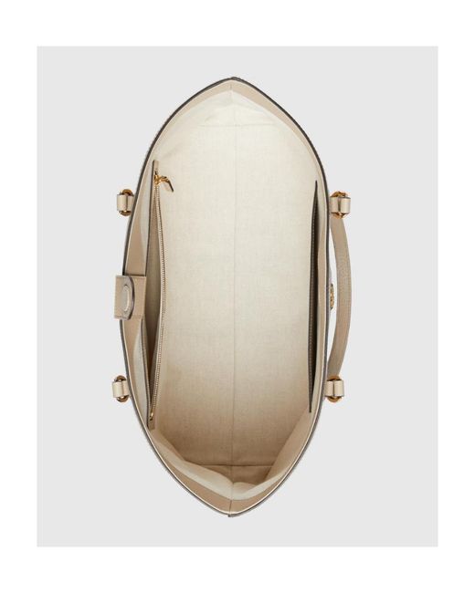 Gucci White Ophidia Logo Plaque Tote Bag