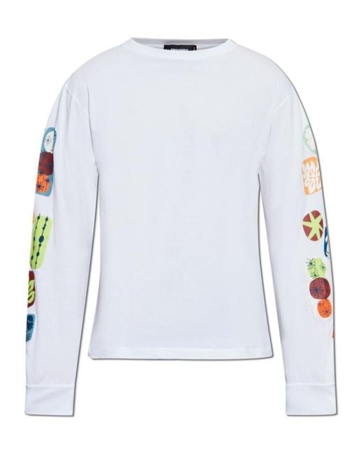DSquared² Blue Summer Lovers Loose Fit Printed T-Shirt for men