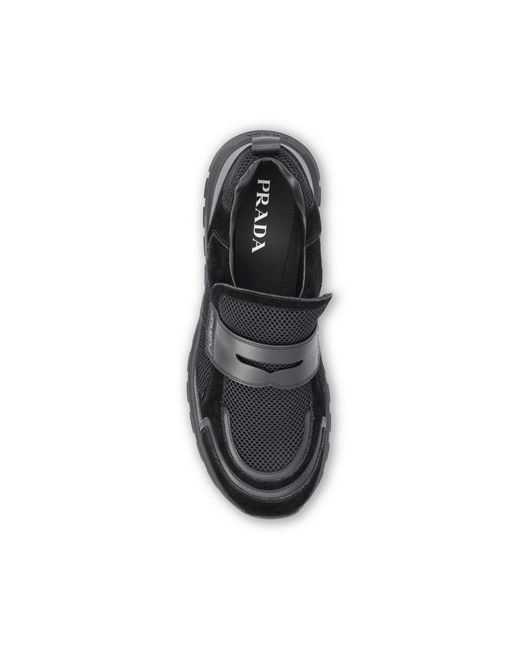 Prada Black Round-Toe Sneakers for men