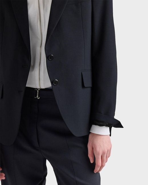 Prada Blue Single-Breasted Tailored Blazer