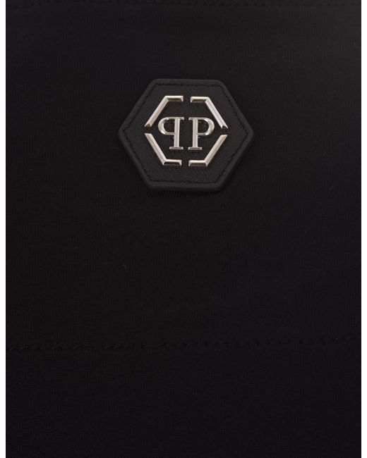 Philipp Plein Black Logo-Embellished Crewneck T-Shirt for men