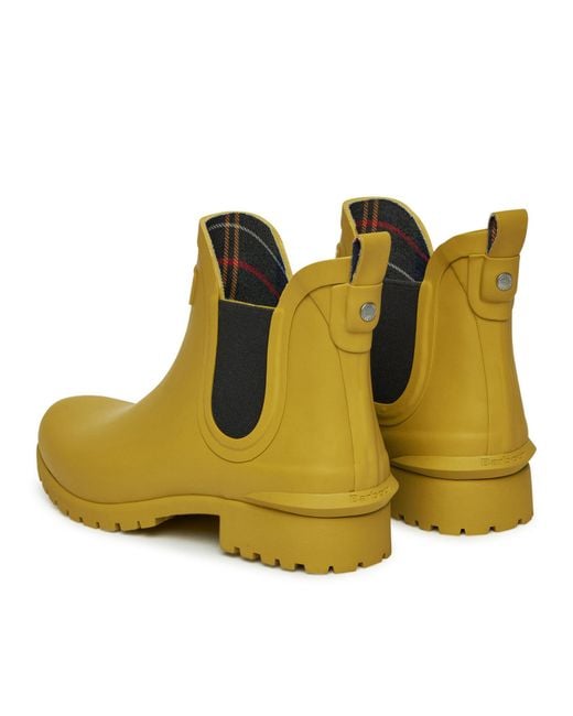 Barbour Yellow Round-Toe Ankle Boots