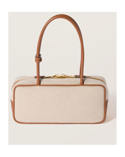 Miu Miu Natural Beau Zipped Tote Bag