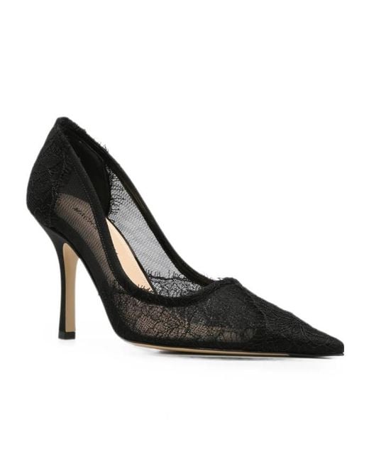 Mach & Mach Black Pointed-Toe High Heels