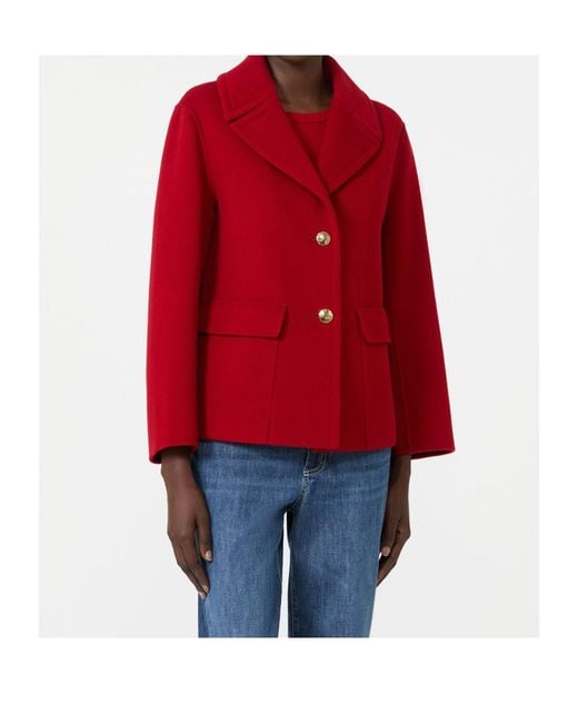 Max Mara Red 'S Smmsissy Button-Up Coat