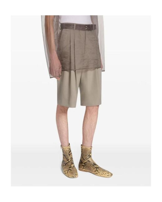 Dries Van Noten Gray Belt Loop Shorts for men