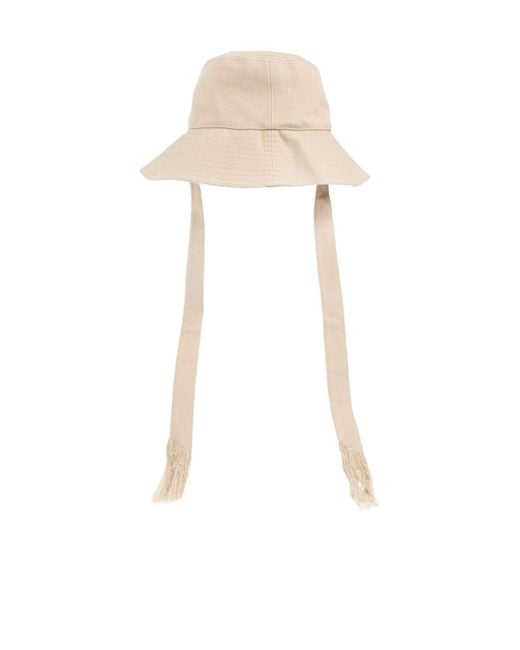 Isabel Marant White Shaley Logo Embroidered Bucket Hat