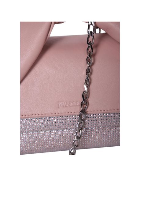 J.W. Anderson Pink Jw Anderson Crystal Embellishment Small Twister Tote Bag