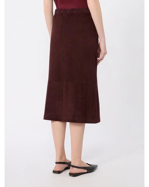 Max Mara Brown Drawstring Midi Skirt