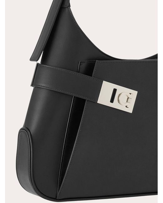 Ferragamo Black Hobo Large Shoulder Bag