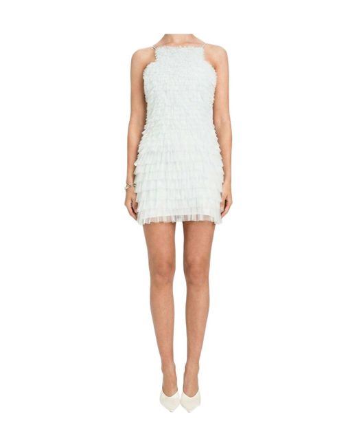 Twinset White Ruffled Mini Dress