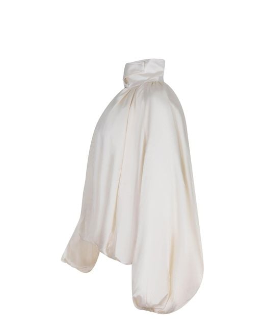 ROTATE BIRGER CHRISTENSEN Gray Sheer Gathered Bomber Jacket