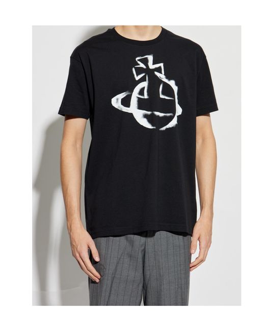 Vivienne Westwood Black Orb-Print T-Shirt for men