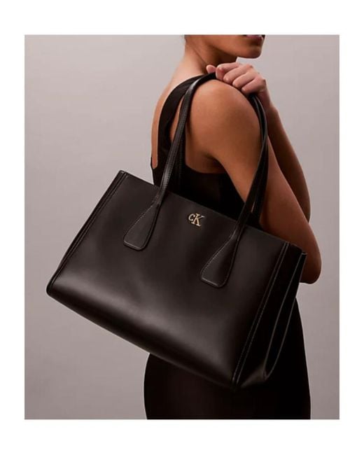 Calvin Klein Black Logo-Detail Shoulder Bag