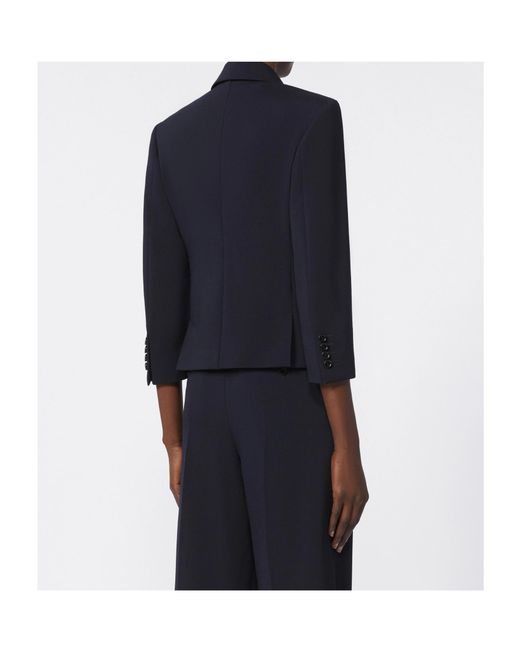 Max Mara Blue Double-Breasted Tailored Blazer