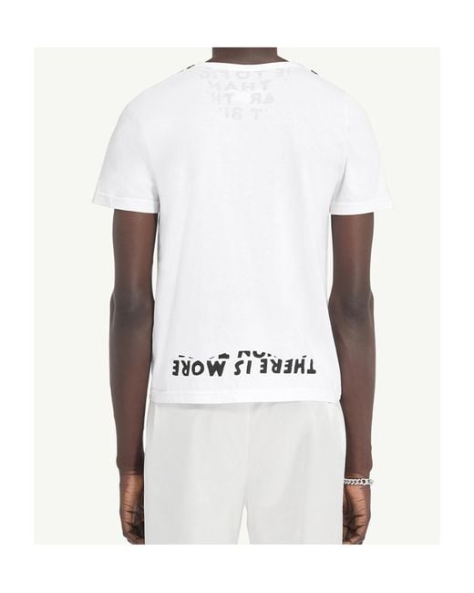 MM6 by Maison Margiela White V-Neck Sida Jersey for men
