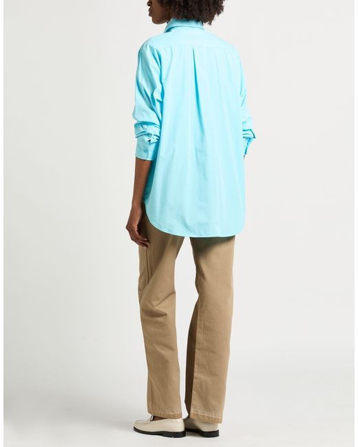 MM6 by Maison Margiela Blue Solid Color Printed Shirt