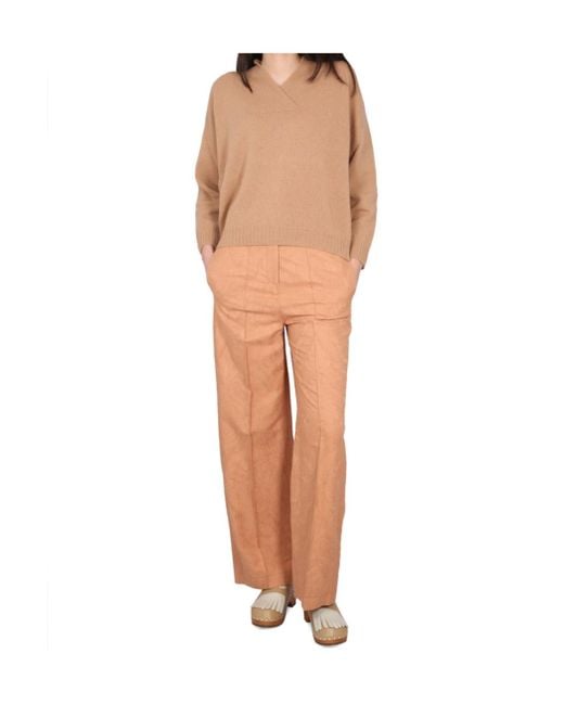 Alysi Multicolor Ajoure High-Waisted Wide-Leg Trousers