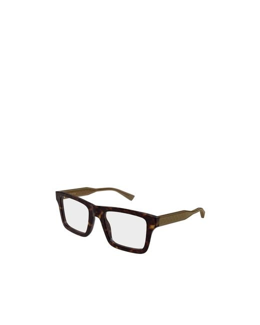Gucci Metallic Eyewear Square Frame Glasses for men