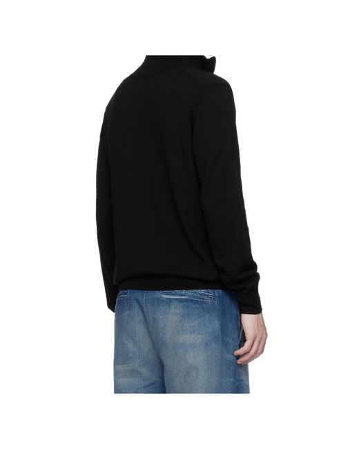 Boss Black Logo-Patch Zip-Neck Sweater for men