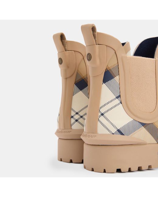Barbour Natural Logo Plaid Ankle Boots