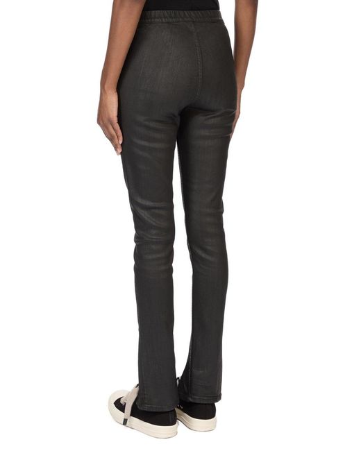 Rick Owens Black Slit Front Leggings