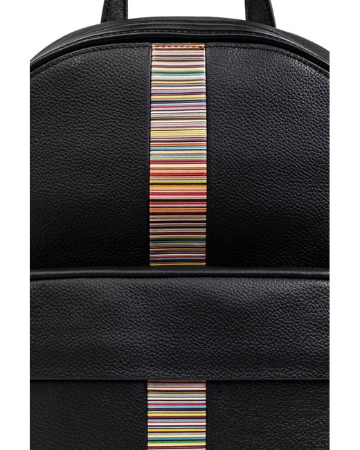 Paul Smith Black Leather Backpack for men
