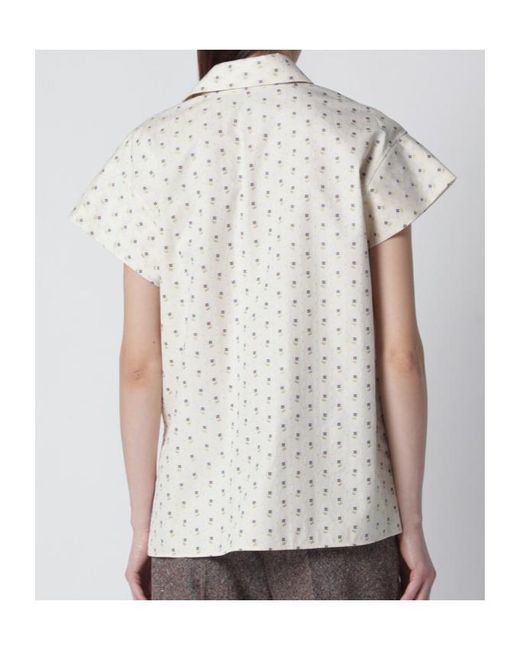 Valentino Gray Printed Short-Sleeve Shirt