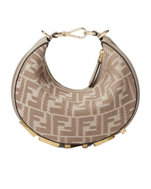 Fendi Gray Graphy Mini Tote Bag