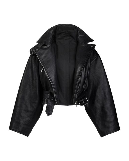 Alaïa Black Alaïa Belted High-Neck Jacket