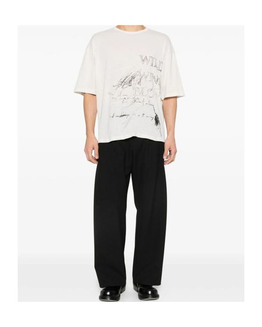 Ann Demeulemeester White Dieter Wild Wind Blows High Comfort T-Shirt for men
